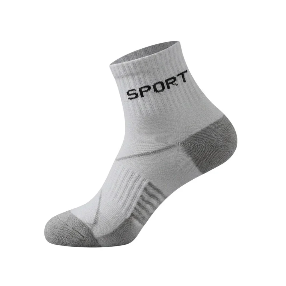 Unisex Lightweight Athletic Sport Socks LARGE Cotton Blend Retro 5 Pairs OS NEW